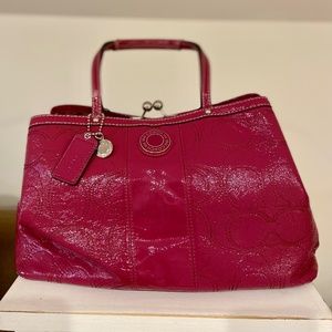 Pink Patent Leather Coach Tote